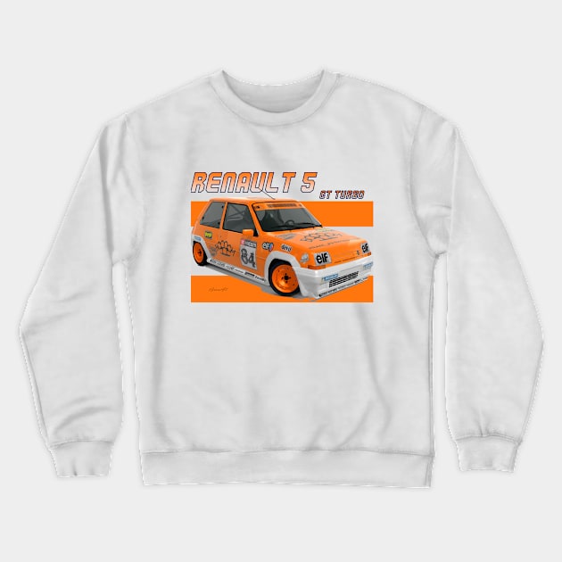 Renault 5 GT Turbo Crewneck Sweatshirt by PjesusArt